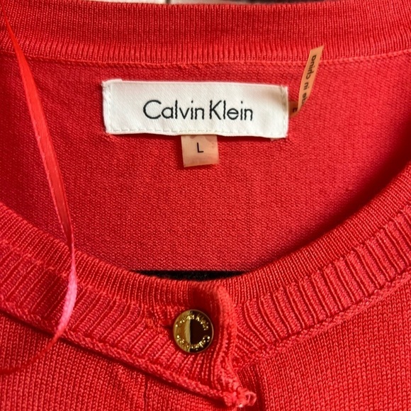 Calvin Klein button down cardigan size large, watermelon 🍉 color - Picture 5 of 8